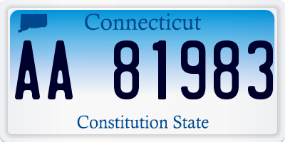 CT license plate AA81983