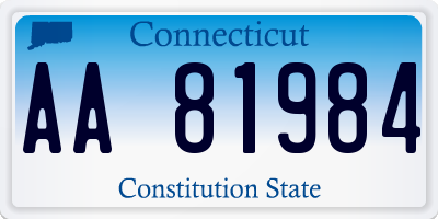 CT license plate AA81984