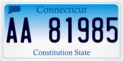 CT license plate AA81985