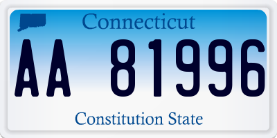 CT license plate AA81996