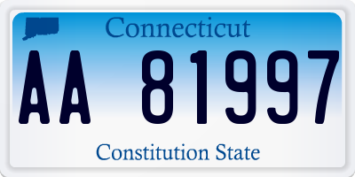 CT license plate AA81997