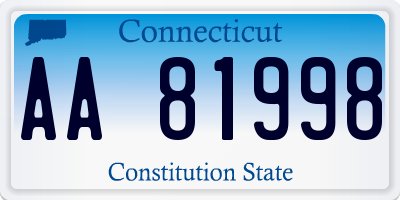 CT license plate AA81998
