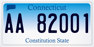 CT license plate AA82001