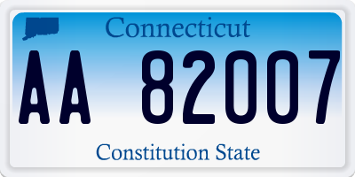 CT license plate AA82007