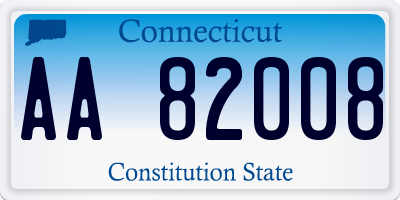 CT license plate AA82008