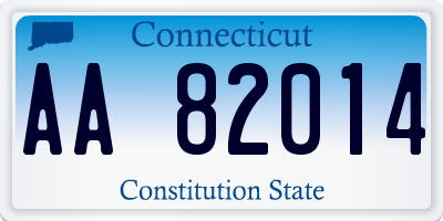 CT license plate AA82014