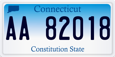 CT license plate AA82018