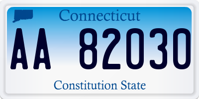 CT license plate AA82030