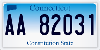 CT license plate AA82031