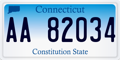 CT license plate AA82034