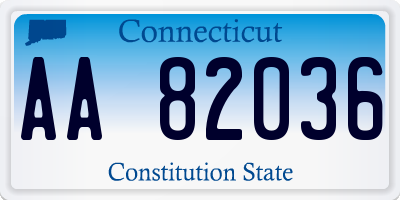 CT license plate AA82036