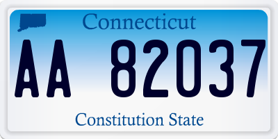 CT license plate AA82037