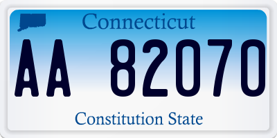 CT license plate AA82070