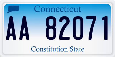 CT license plate AA82071