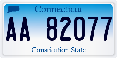 CT license plate AA82077