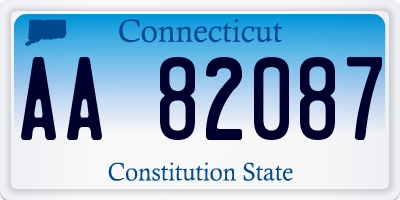 CT license plate AA82087