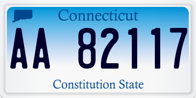 CT license plate AA82117