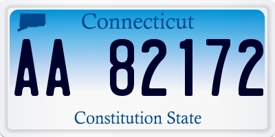 CT license plate AA82172