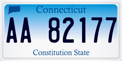 CT license plate AA82177