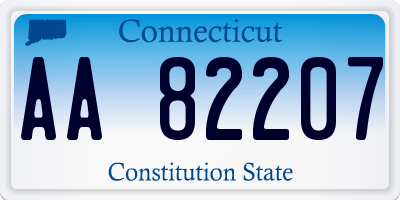 CT license plate AA82207