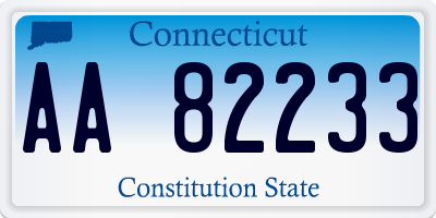 CT license plate AA82233