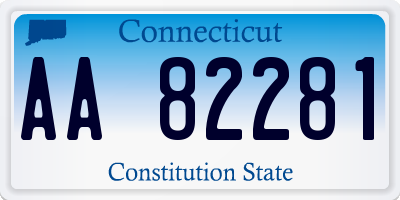 CT license plate AA82281