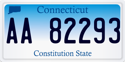 CT license plate AA82293