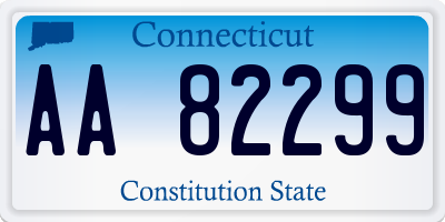 CT license plate AA82299