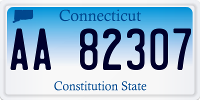 CT license plate AA82307