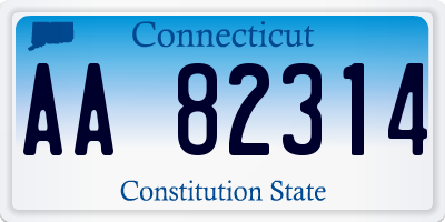 CT license plate AA82314