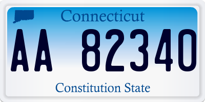 CT license plate AA82340