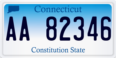 CT license plate AA82346