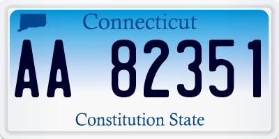 CT license plate AA82351