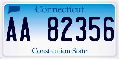 CT license plate AA82356