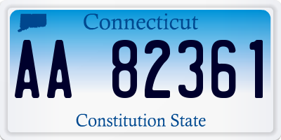 CT license plate AA82361