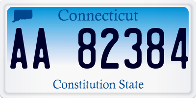 CT license plate AA82384