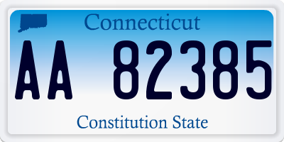 CT license plate AA82385