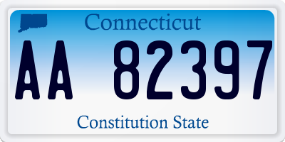CT license plate AA82397