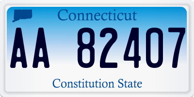 CT license plate AA82407