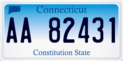 CT license plate AA82431