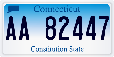 CT license plate AA82447