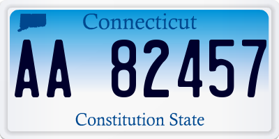 CT license plate AA82457