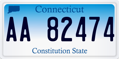 CT license plate AA82474