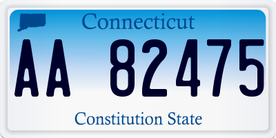 CT license plate AA82475