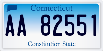 CT license plate AA82551