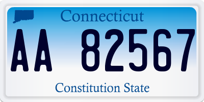 CT license plate AA82567