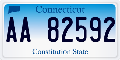 CT license plate AA82592