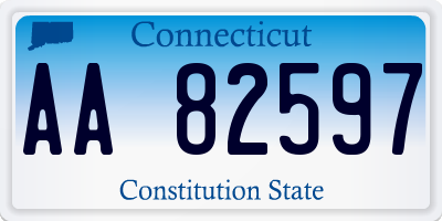 CT license plate AA82597