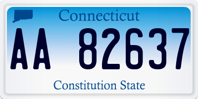 CT license plate AA82637