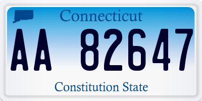 CT license plate AA82647